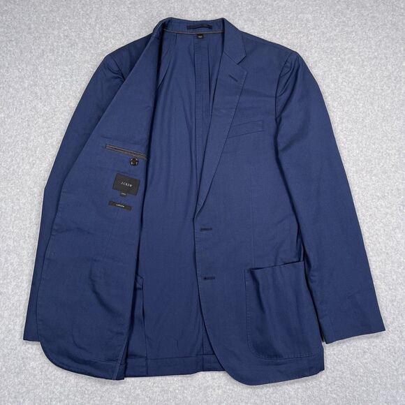 J.Crew Ludlow Blazer Sz 36R Regular Blue Larusmiani Cotton Unstructured *READ - Picture 1 of 16